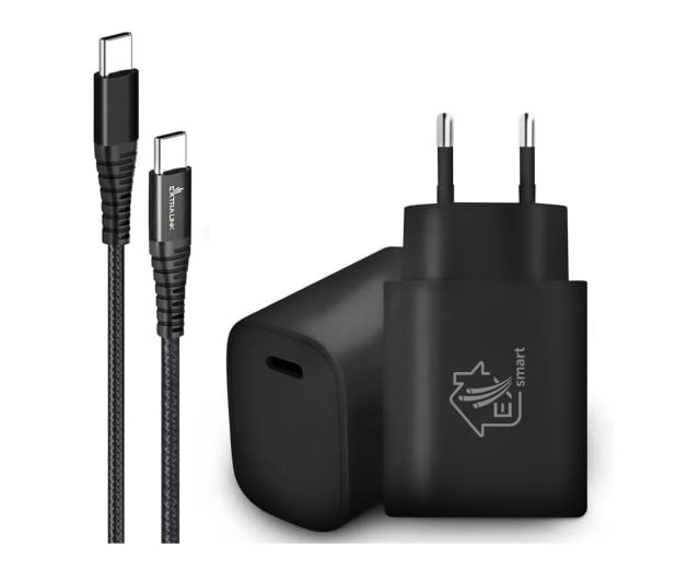 ExtraLink Smart Life Zestaw kabel USB-C 2m Ładowarka 18W PD3.0 Czarna - 1550954 - zdjęcie