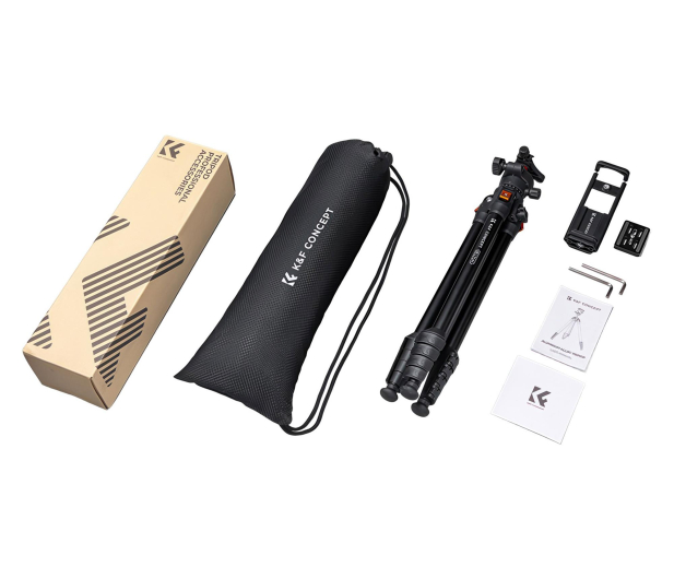 K&F Concept O235A1 z głowicą kulową BH-40 i uchwytem na telefon - 1550505 - zdjęcie 2