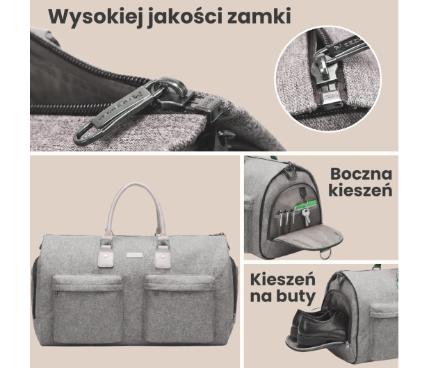 ExtraLink Black Forest by KM05 Torba Podróżna rozkładana + kosmetyczka - 1570054 - zdjęcie 3