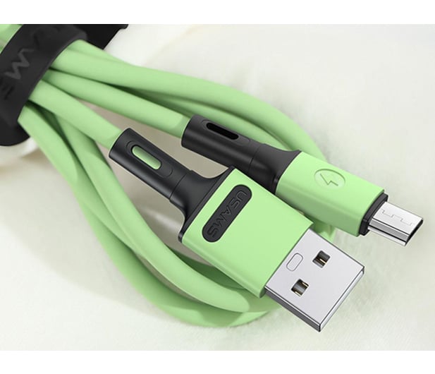 USAMS Kabel U52 microUSB 2A Fast Charge 1m zielony - 1569093 - zdjęcie 5