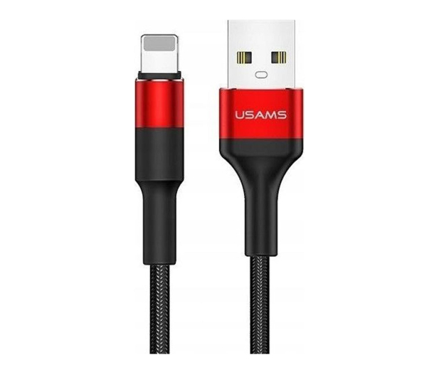 USAMS Kabel pleciony U5 2A lightning czerwony 1,2m - 1569083 - zdjęcie