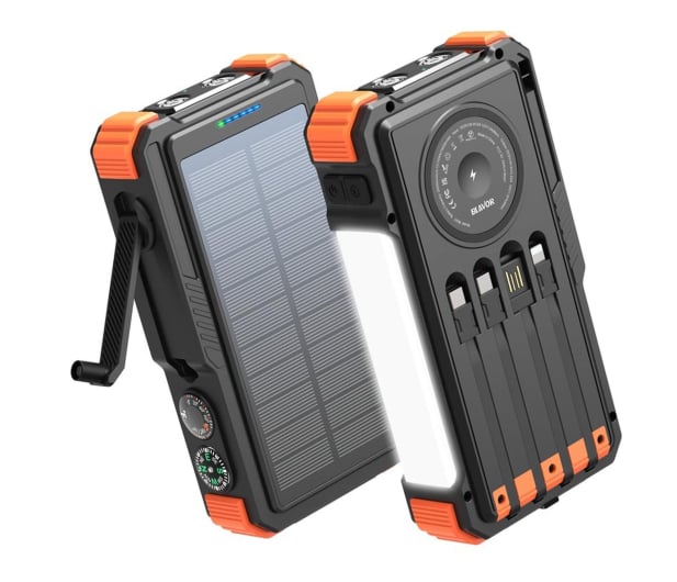 ExtraLink POWERBANK SOLARNY 20000MAH 20W DYNAMO INDUKCJA LAMPA LATARKA - 1570059 - zdjęcie
