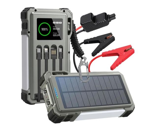 ExtraLink POWERBANK SOLARNY 12000MAH JUMP STARTER 1500A LAMPA LATARKA - 1570058 - zdjęcie