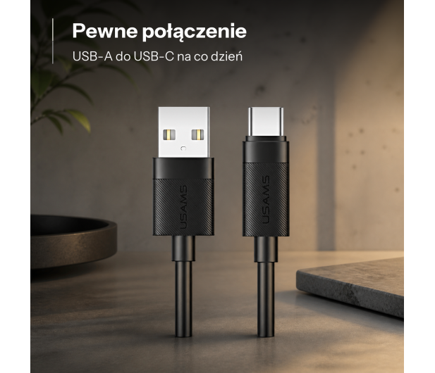 USAMS Kabel 18W USB-C do USB-A 1m czarny - 1569156 - zdjęcie 2