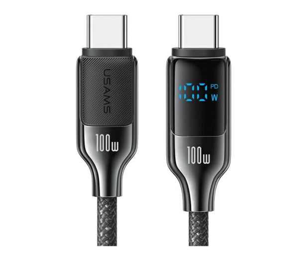 USAMS Kabel USB-C na USB-C 100W 1,2m czarny - 1569147 - zdjęcie