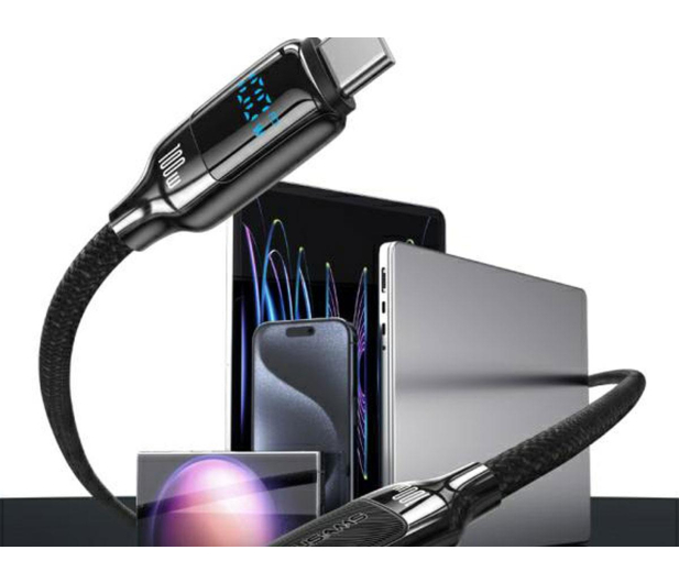 USAMS Kabel USB-C na USB-C 100W 1,2m czarny - 1569147 - zdjęcie 4
