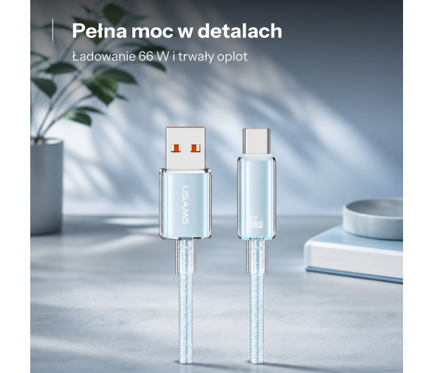 USAMS Kabel US-SJ658 6A USB-A do USB-C 1,2m niebieski - 1569070 - zdjęcie 2