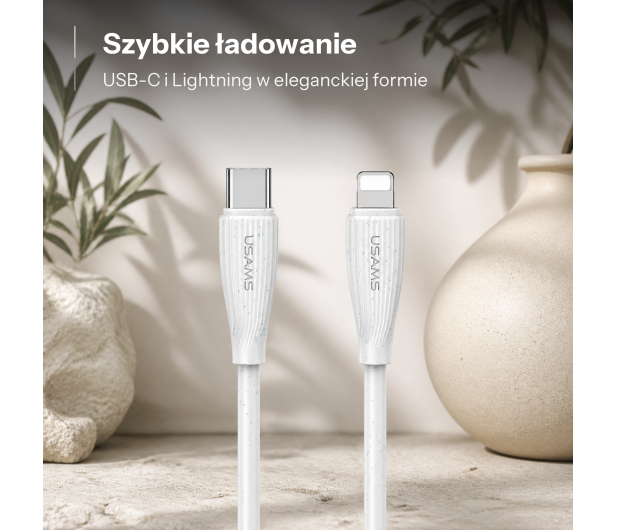 USAMS Kabel Green Series 30W USB-C do Lightning 1m biały - 1569054 - zdjęcie 2