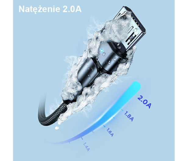 USAMS Kabel pleciony obrotowy U60 2A microUSB zielony - 1569074 - zdjęcie 9