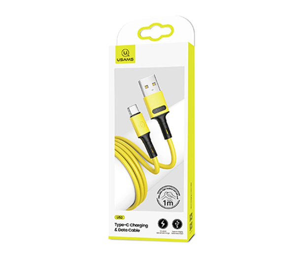 USAMS Kabel U52 USB-C 2A Fast Charge 1m żółty SJ436USB03 - 1569057 - zdjęcie