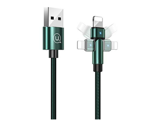 USAMS Kabel pleciony obrotowy U60 2A Lightning zielony - 1569067 - zdjęcie