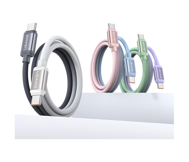 USAMS Kabel PD 60W USB-C/USB-C 1,2m niebiesko różowy - 1569077 - zdjęcie 3