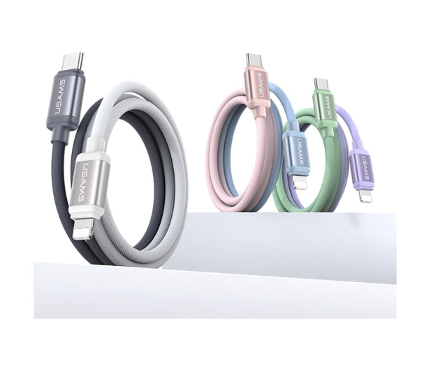 USAMS Kabel 30W USB-C/Lightning 1,2m niebiesko różowy - 1569071 - zdjęcie 3