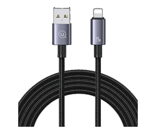 USAMS Kabel USB na Lightning 2,4A 1,2m Fast Charging stalowy - 1569036 - zdjęcie 2