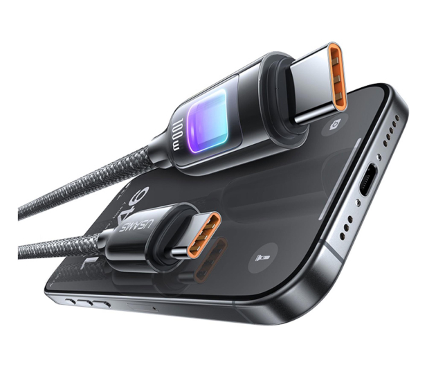 USAMS Kabel 100W USB-C do USB-C 1,2 m stalowy - 1569127 - zdjęcie 3