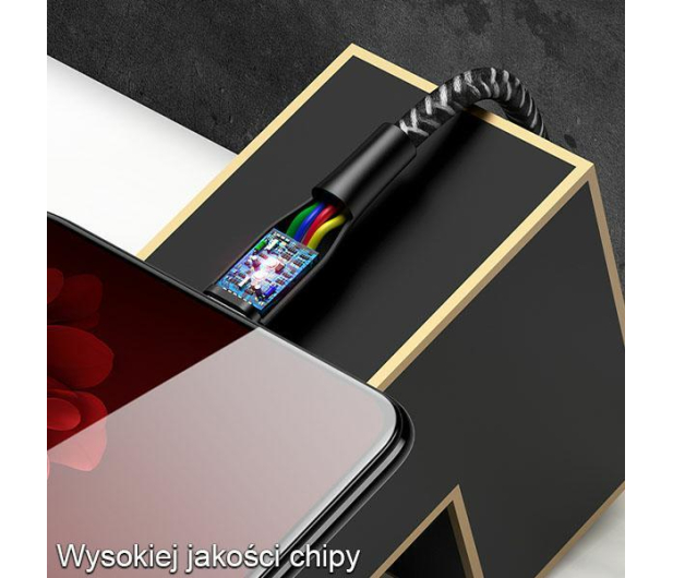 USAMS Kabel pleciony U41 microUSB 3m 2A czerwony - 1569119 - zdjęcie 4