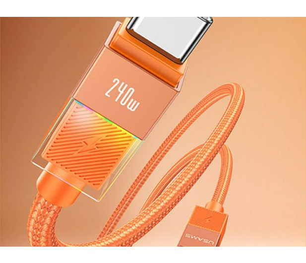 USAMS Kabel PD 240W USB-C/USB-C 1,2m stalowy - 1569134 - zdjęcie 2