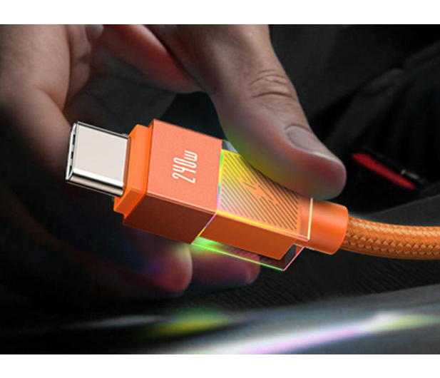 USAMS Kabel PD 240W USB-C/USB-C 1,2m stalowy - 1569134 - zdjęcie 4