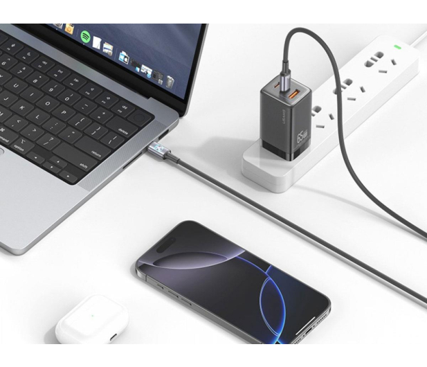 USAMS Kabel 60W USB-C do USB-C 1,2 m tytanowy - 1569131 - zdjęcie 2