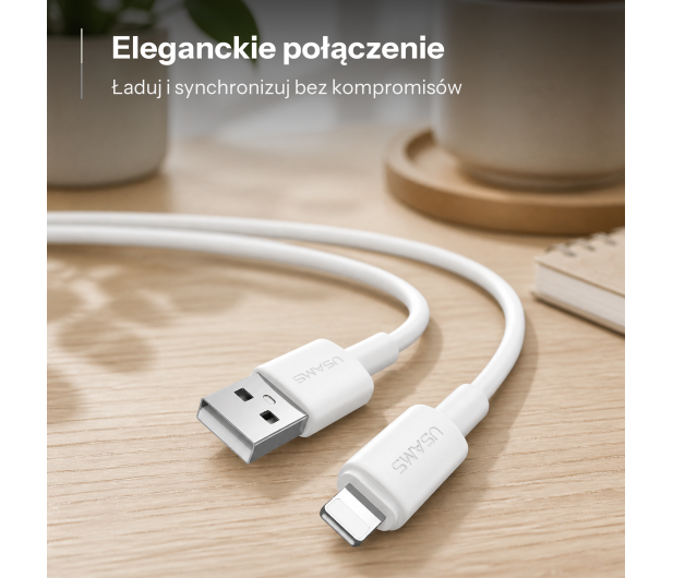 USAMS Kabel U90 2,4A USB-A do Lightning biały - 1569135 - zdjęcie 2