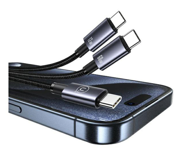 USAMS Kabel 2w1 2xUSB-C 72W 1,2m Aluminum - 1569153 - zdjęcie 3