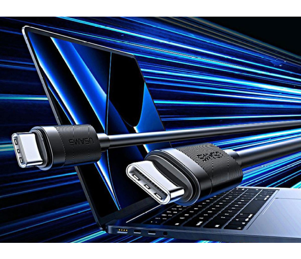 USAMS Kabel U94 60W USB-C do USB-C 1m czarny - 1569141 - zdjęcie 4