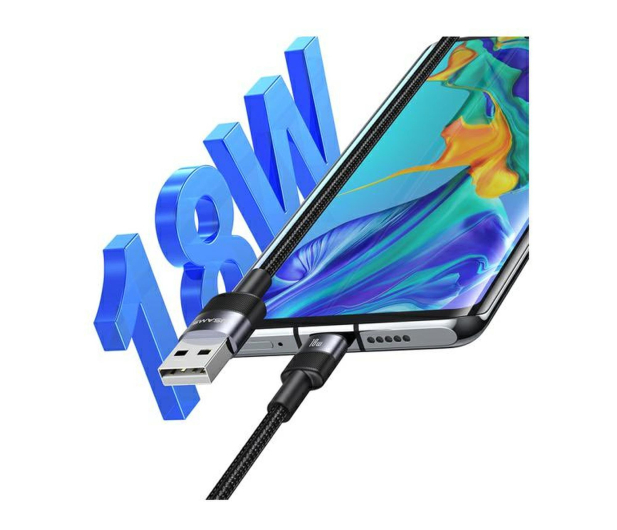 USAMS Kabel U-Turn USB-C 1m czarny - 1569176 - zdjęcie 2