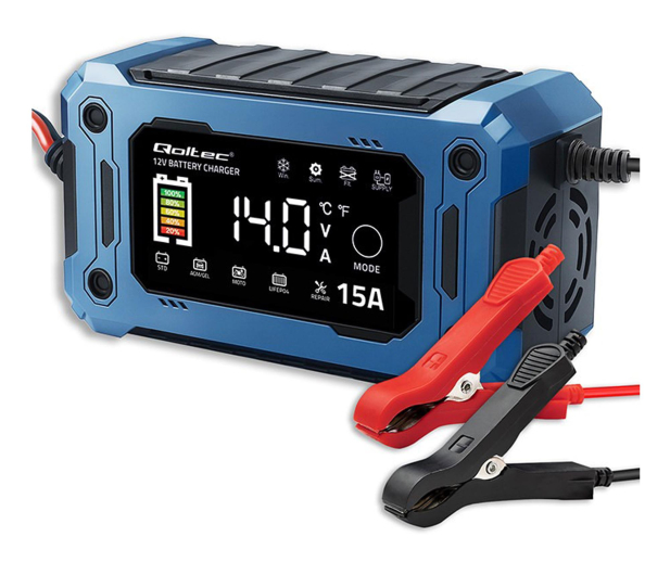Qoltec Inteligentna mikroprocesorowa ładowarka 12V 15A (AGM, GEL, L - 1546164 - zdjęcie