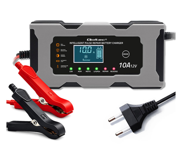 Qoltec Inteligentna mikroprocesorowa ładowarka 12V 10A (AGM GEL Li - 1546165 - zdjęcie 2