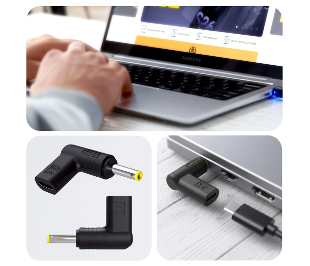 3mk Hardy Laptop PowerAdapter IBM Len Hu HP As AcTo 20V USB-C/DC - 1572623 - zdjęcie 2