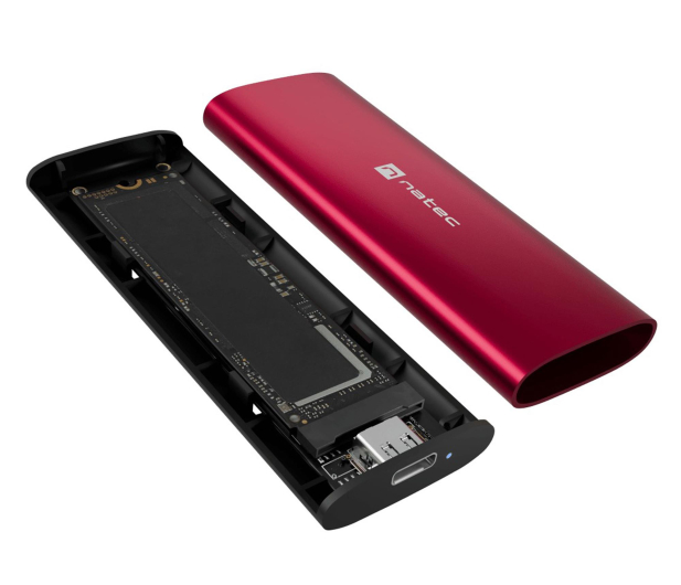 Natec RHINO M.2 NVME LITE USB-C 3.2 GEN 2 RUBY RED - 1574544 - zdjęcie 2