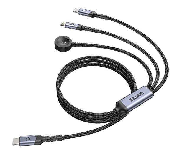 Unitek Kabel 3w1 USB-C  Lightning  Apple Watch PD 100W 480Mbps 1,2m - 1576038 - zdjęcie 5