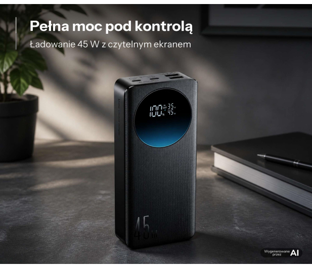JoyRoom Powerbank 20000 mAh 45W z wyświetlaczem 2x USB-A 2x USB-C - 1586226 - zdjęcie 6