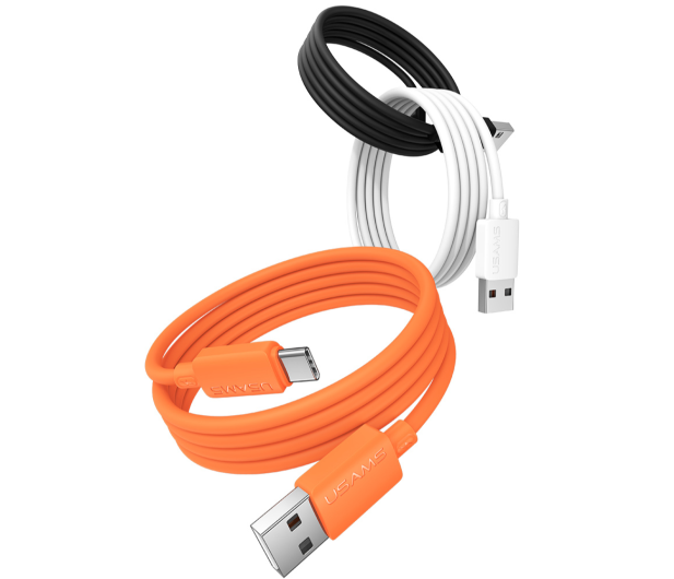 USAMS Kabel 3A Silicone Fast Charging USB-C pomarańczowy - 1569056 - zdjęcie 3