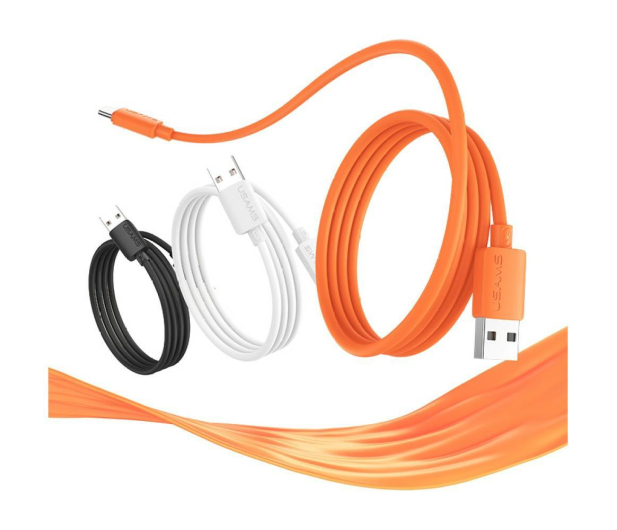 USAMS Kabel 3A Silicone Fast Charging USB-C pomarańczowy - 1569056 - zdjęcie 13