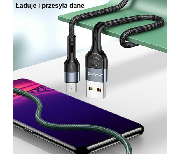 USAMS Kabel pleciony U55 2A micro USB U55 zielony - 1569095 - zdjęcie 5
