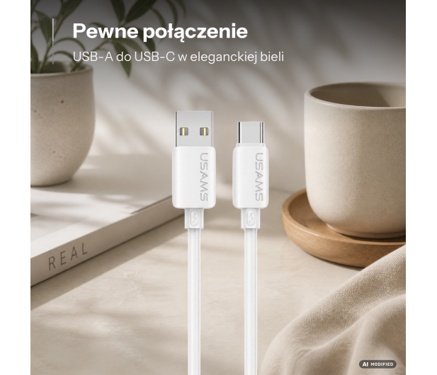 USAMS Kabel 3A Silicone Fast Charging USB-C biały - 1569102 - zdjęcie 5