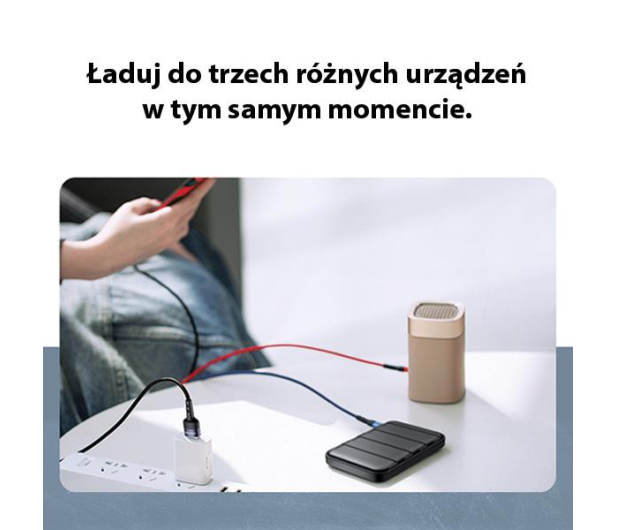 USAMS Kabel pleciony 3w1 0,35m 2A (lightning/microUSB/USB-C) - 1569027 - zdjęcie 12