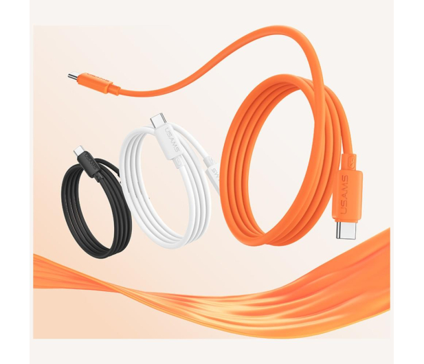 USAMS Kabel 30W 3A Silicone Fast Charging USB-C do Lightning biały - 1568987 - zdjęcie 5
