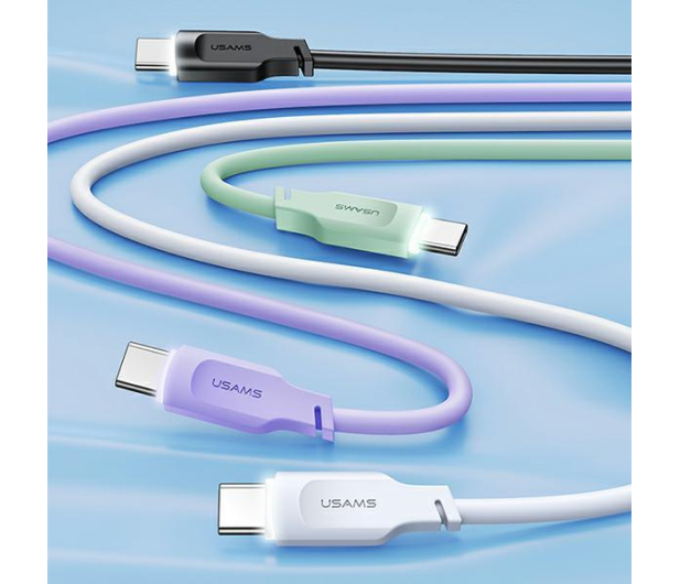 USAMS Kabel USB-C na USB-C 100W 1,2mPort Display purpurowy - 1569044 - zdjęcie 3