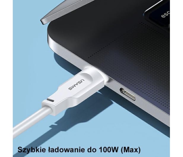 USAMS Kabel USB-C/USB-C 100W 1,2m Port Display zielony - 1569062 - zdjęcie 5