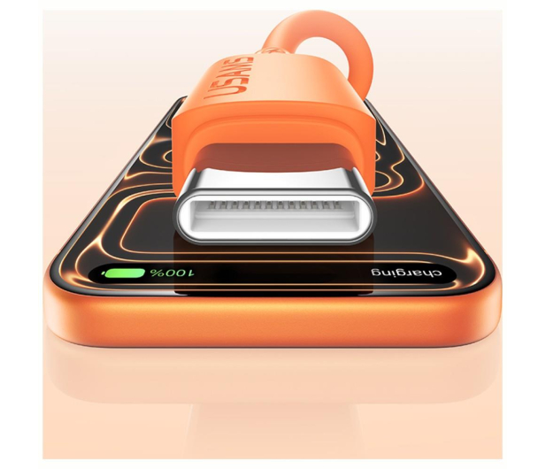 USAMS Kabel 30W 3A Silicone USB-C do Lightning pomarańczowy - 1569042 - zdjęcie 7