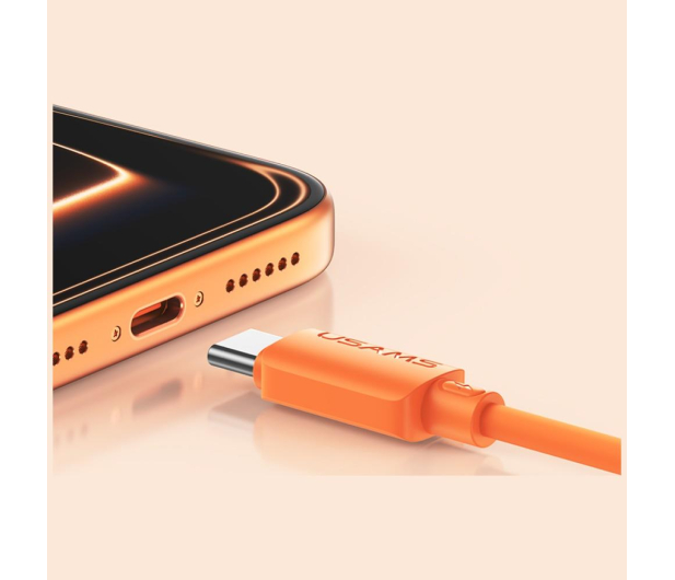 USAMS Kabel 30W 3A Silicone USB-C do Lightning pomarańczowy - 1569042 - zdjęcie 16