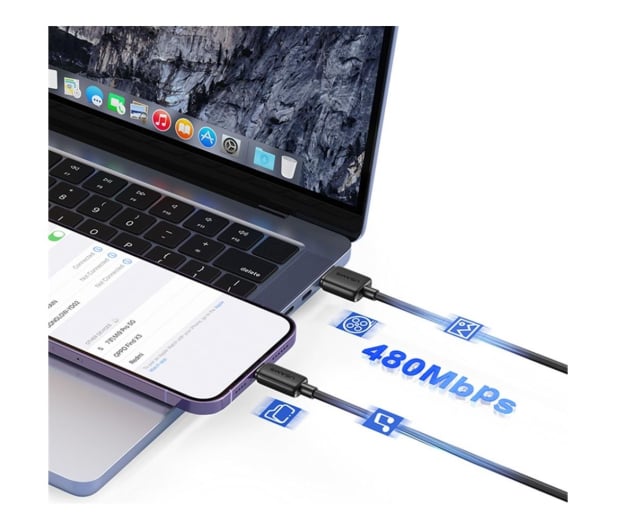 USAMS Kabel KY Series 2,4A USB-A do Lightning 1m czarny - 1569059 - zdjęcie 5