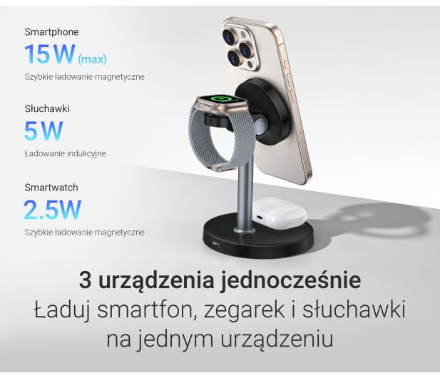 Silver Monkey Core MagCharger 3in1 Czarna - 1487256 - zdjęcie 4