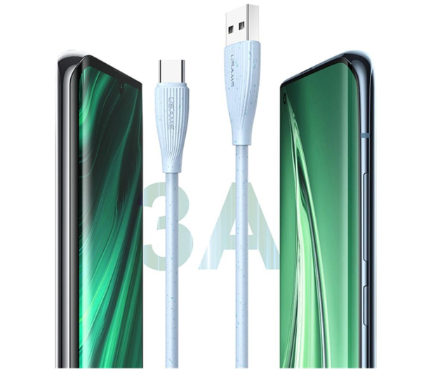 USAMS Kabel Green Series SJ714 18W 3A USB-A do USB-C 1m różowy - 1569010 - zdjęcie 4