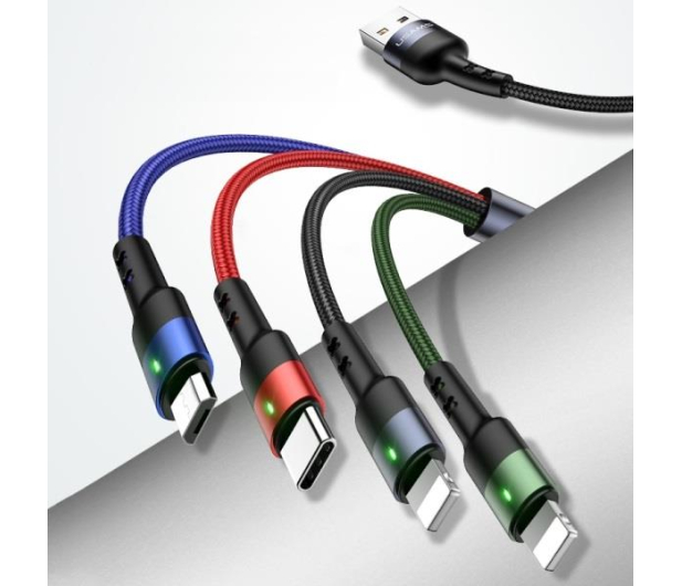 USAMS Kabel pleciony U26 4w1 3m 2A (2xlightning/microUSB/USB-C) - 1569003 - zdjęcie 3
