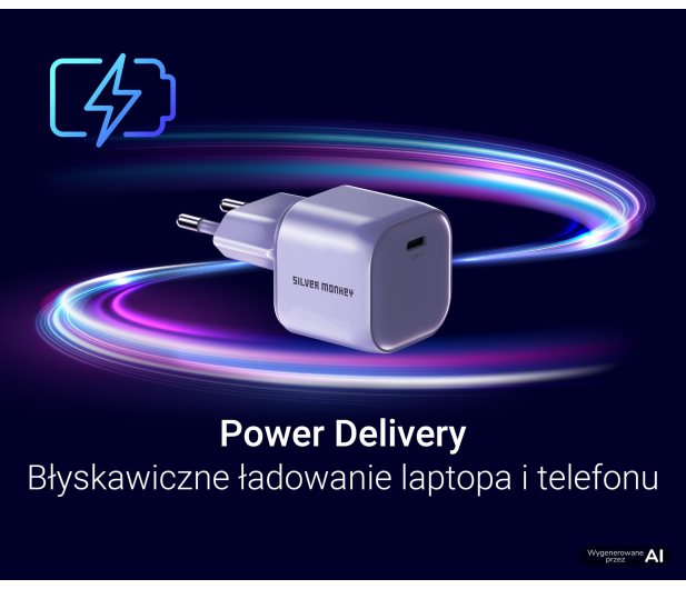 Silver Monkey Ładowarka GaN Smart Uno 100W Biała - 1572479 - zdjęcie 4
