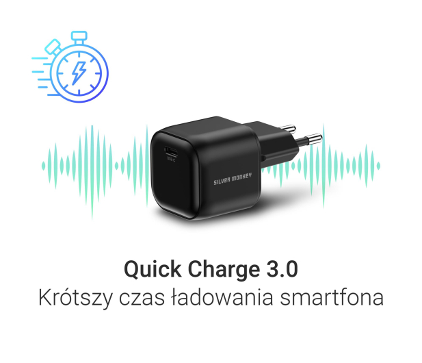 Silver Monkey Ładowarka GaN Smart Uno 100W Czarna - 1572478 - zdjęcie 6
