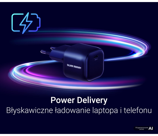 Silver Monkey Ładowarka GaN Smart Uno 100W Czarna - 1572478 - zdjęcie 4